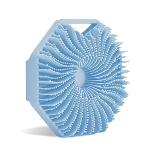 Sud Scrub® Antimicrobial Silicone Body Scrubber, Exfoliating Body Scrubber for Sensitive Skin, Eco Friendly Shower Scrubber for Body, Silicone Body Brush for Showering, Blue - Image 1