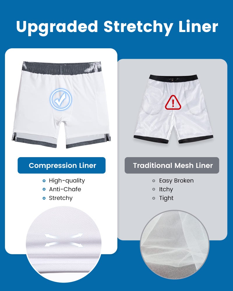maamgic Swim Trunks Men 2 in 1 Mens Bathing Suit 7 Inch Quick Dry Mens Swimming Trunks with Zipper Pockets - Image 3
