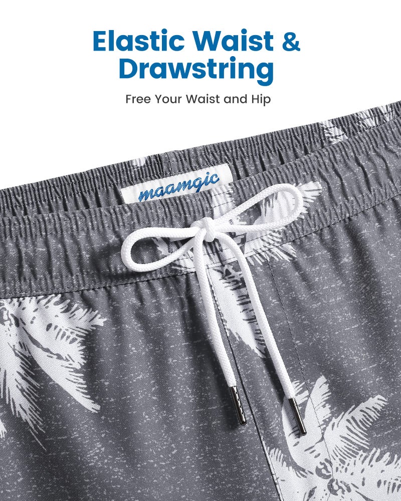 maamgic Swim Trunks Men 2 in 1 Mens Bathing Suit 7 Inch Quick Dry Mens Swimming Trunks with Zipper Pockets - Image 5