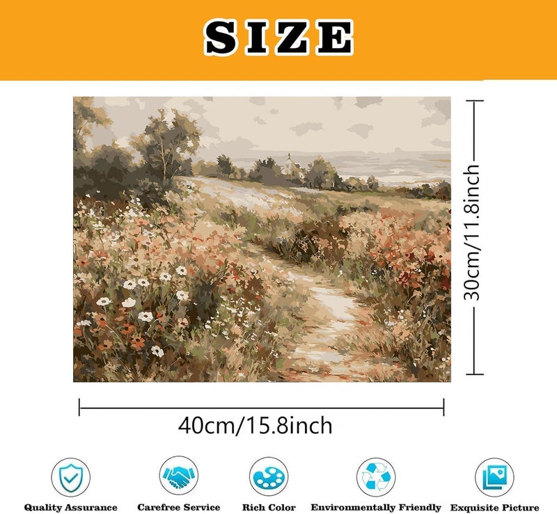 WUDWL 4 Pack Paint by Numbers Kit for Adults Kids, Adults Paint by Numbers Kits, Flowers and Plants DIY Acrylic Oil Painting Number Kits for Home Wall Decor Gifts 12x16 Inch - Image 5