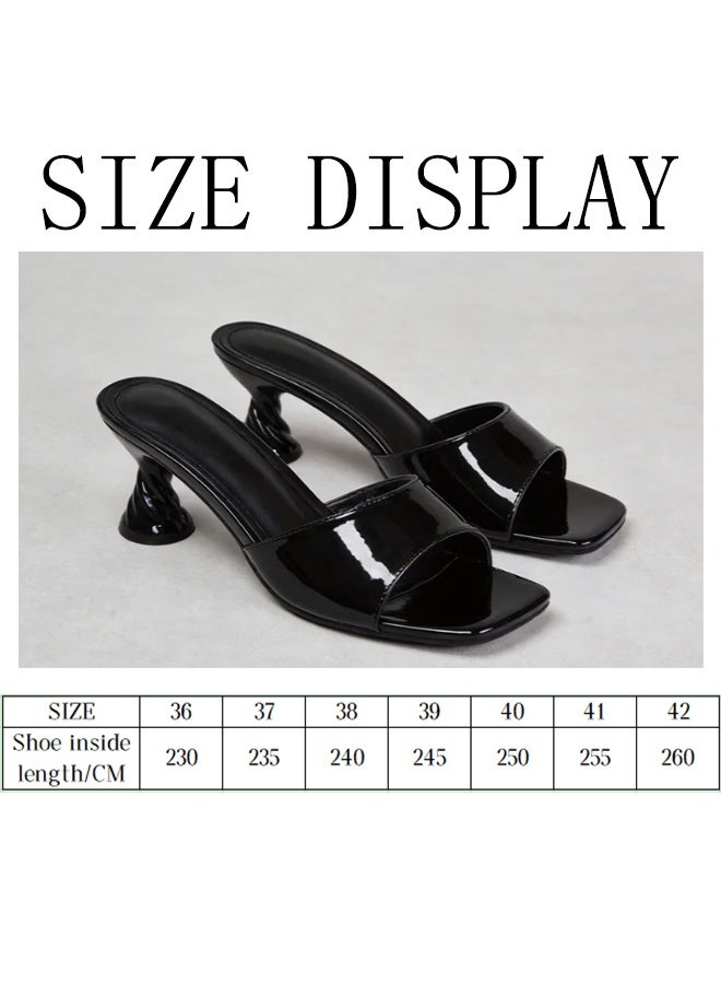 BOTELI Women's Sizes 36-42 Black Sandals, Easy To Put On And Take Off; The Shoe Upper Is Designed With A Simple Straight Strap - Image 2