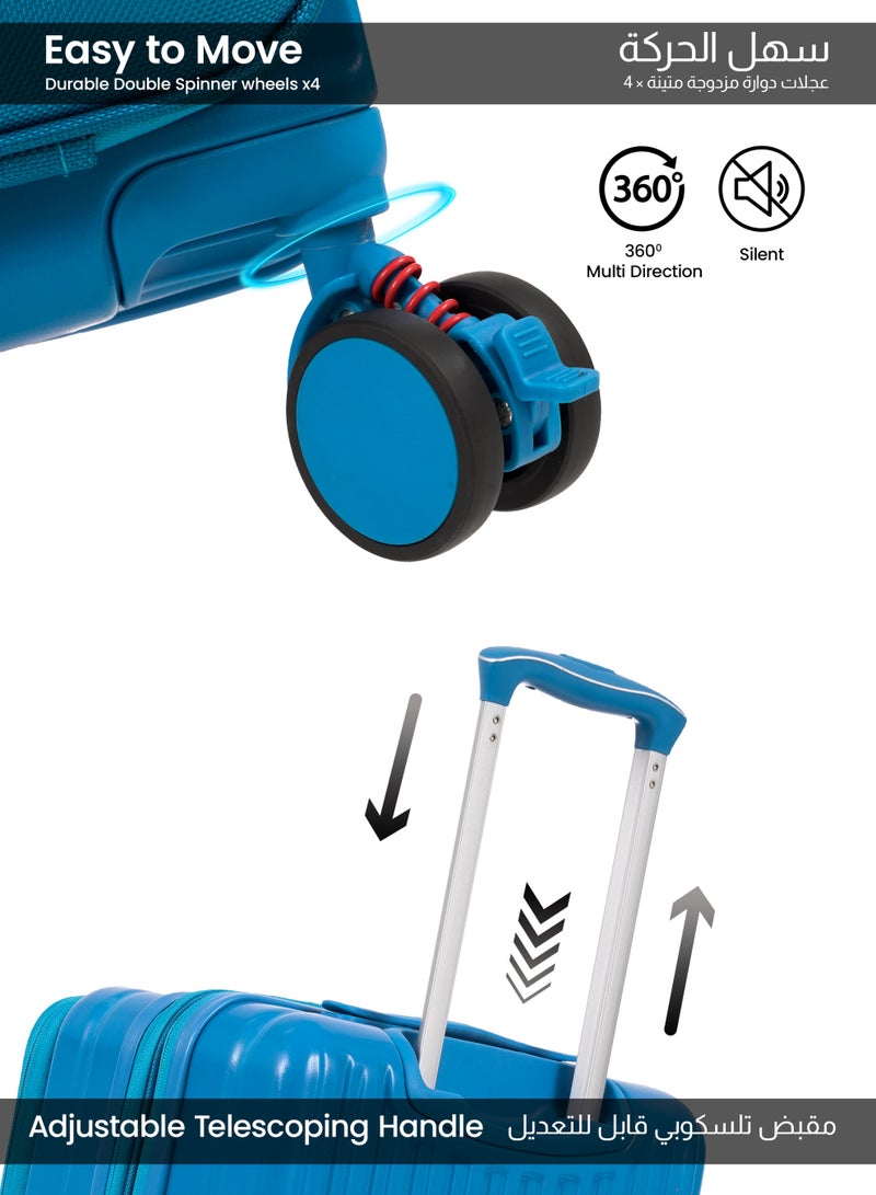 Parajohn Front Open Cabin Size 20 inches luggage with Premium ABS +Nylon Material- 55 cms carrying 10kg|8 Wheels Hard Sided Trolley - Image 3