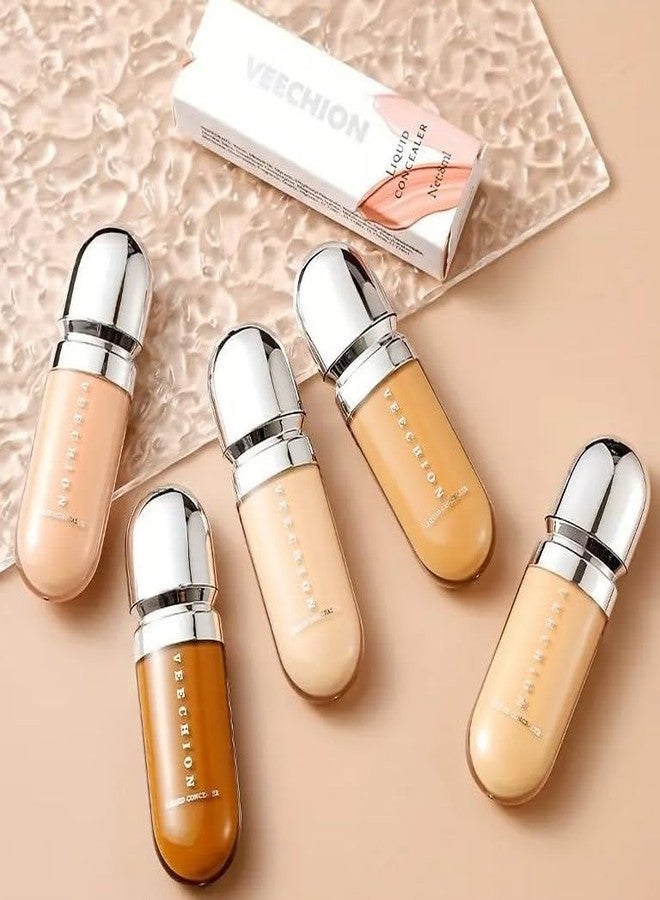 12-Shade Full Coverage Long Lasting Concealer, Waterproof Liquid Foundation For All Skin Types, Matte Finish, Buildable Coverage (12, 8ml) - Image 1
