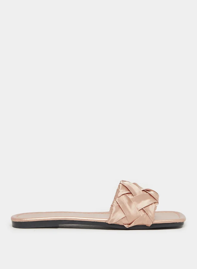 Styli Styli Braided Design Silky Look Flat Sandals