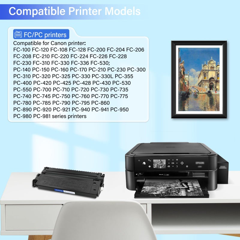 SuperInk 2 Pack Compatible for Canon E40/E30/E31/E16/E20 (1491A002AA) Black Toner Cartridge for PC-170 PC-940 PC-795 PC-950 PC-745 PC-980 Copy Machines Printers - Image 2