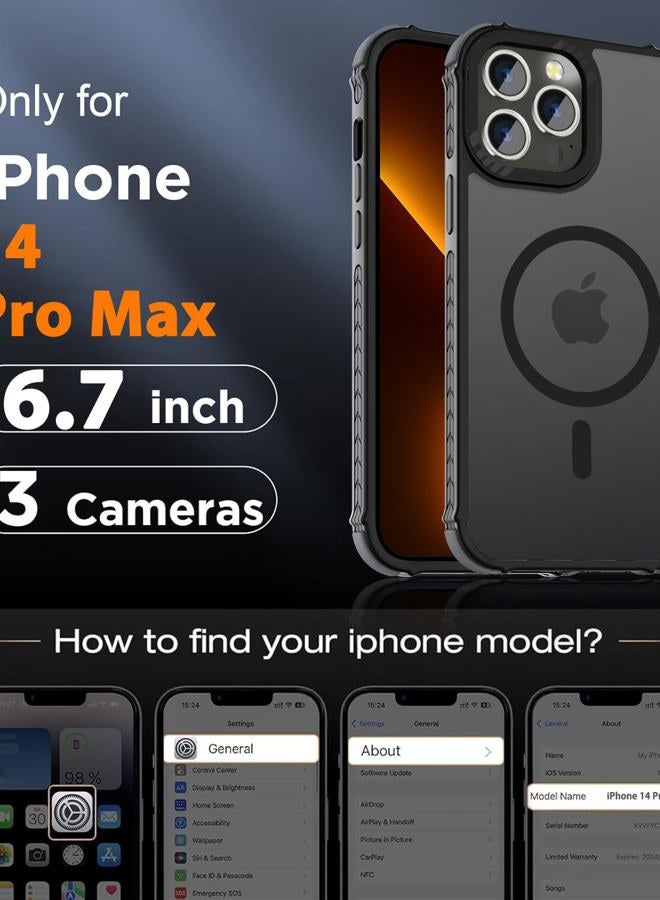 DEERLAMN Strong Magnetic for iPhone 14 Pro Max Case,[Compatible with Magsafe][Military-Grade Protection] Translucent Matte Slim Shockproof Protective Phone Cover for Women Men-Forest Black - Image 2