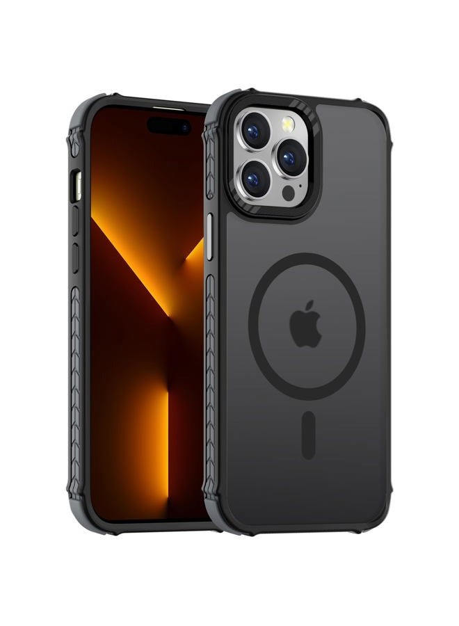 DEERLAMN Strong Magnetic for iPhone 14 Pro Max Case,[Compatible with Magsafe][Military-Grade Protection] Translucent Matte Slim Shockproof Protective Phone Cover for Women Men-Forest Black - Image 1