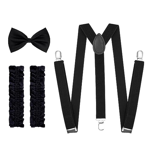 Ishua 1920s Men Costume Accessories, 17 pcs Old Men Gangster Costume Set, Roaring Retro Mens Gatsby Accessories 1920s - Image 5