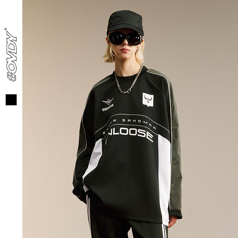 Generic OVDY 2024 Retro Sports Racing Windbreaker Unisex Black replenishment in process-delivery in the order photographed 
