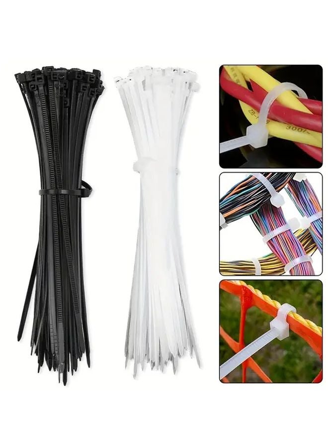 100pcs Black Heavy Duty Cable Ties Nylon Zip Straps Water Resistant Break Resistant - Image 4