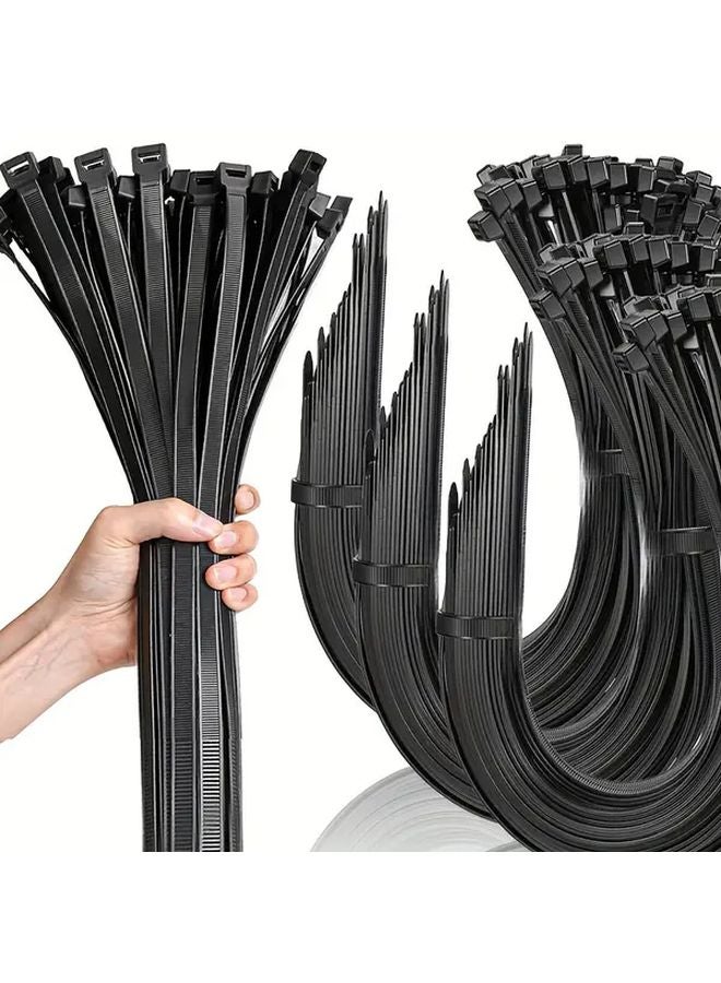 100pcs Black Heavy Duty Cable Ties Nylon Zip Straps Water Resistant Break Resistant - Image 2