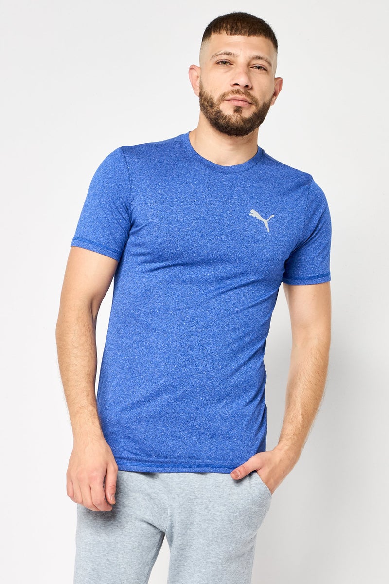 PUMA Men Sportswear Fit Short Sleeve Training T-Shirt, Blue Heather - Image 1