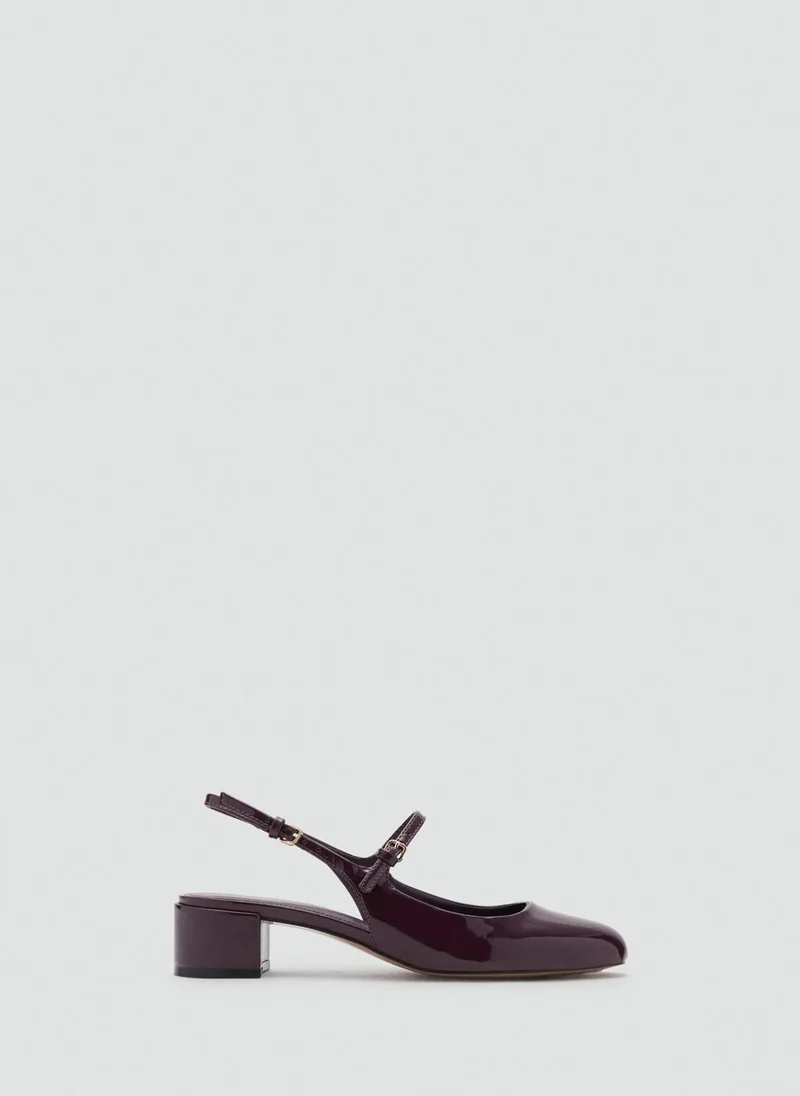 مانجو Patent leather-effect block-heel shoes