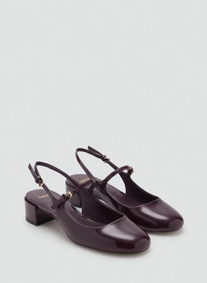 مانجو Patent leather-effect block-heel shoes