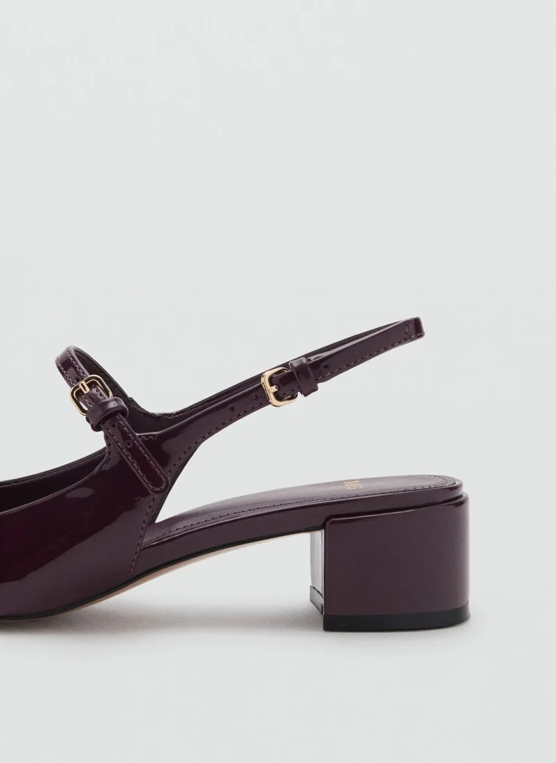 MANGO Patent leather-effect block-heel shoes