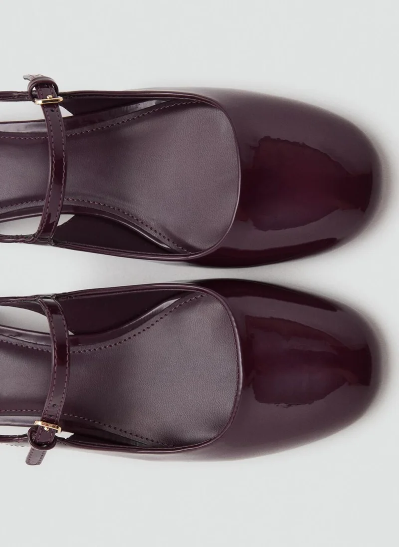 MANGO Patent leather-effect block-heel shoes