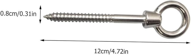 4 Pcs Stainless Steel Hammock Hanging Hooks Kit Camping Hardware Silver - Image 3