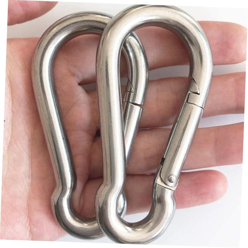 4 Pcs Stainless Steel Hammock Hanging Hooks Kit Camping Hardware Silver - Image 4