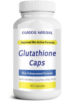 Oladole Natural Glutathione Caps 60 Capsule Skin Enhancement Formula with Vitamin C & Alpha Lipoic Acid for Skin Brightening