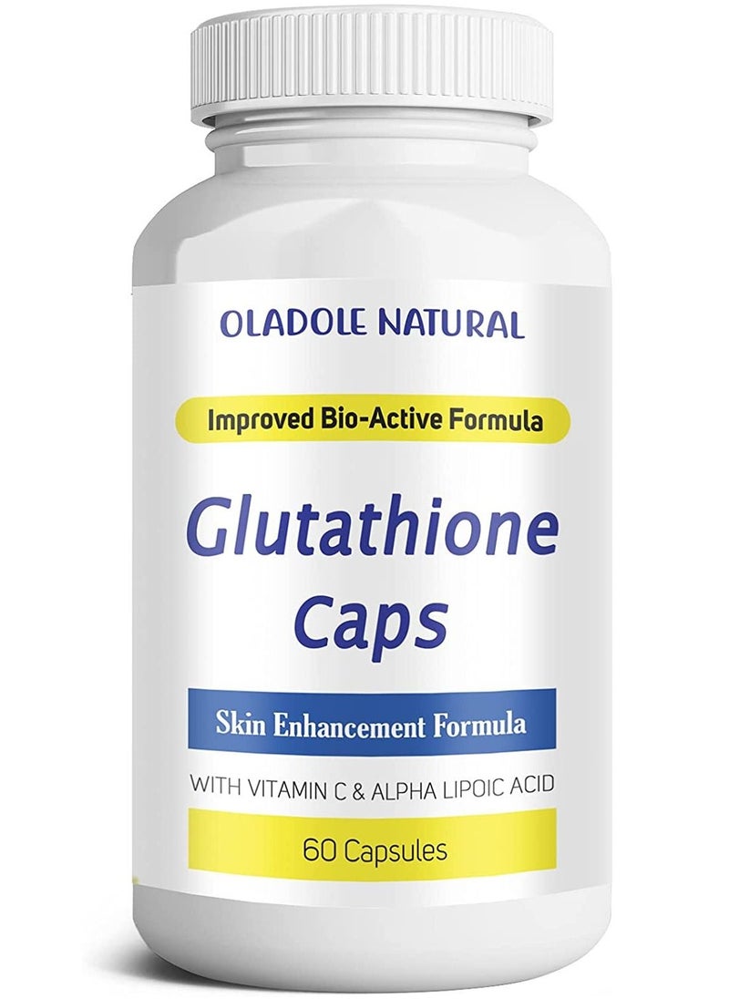 Oladole Natural - Oladole Natural Glutathione Caps 60 Capsule Skin Enhancement Formula with Vitamin C & Alpha Lipoic Acid for Skin Brightening - Image 1
