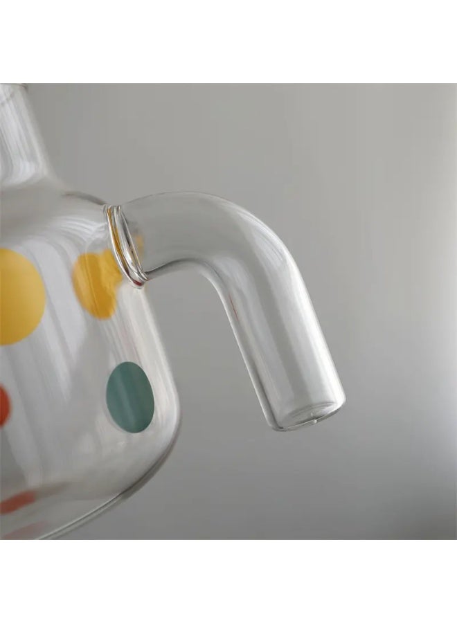 زوبا براد شاي زجاجي منقط ملون، غطاء بشفاطة،-شفاف - Image 5