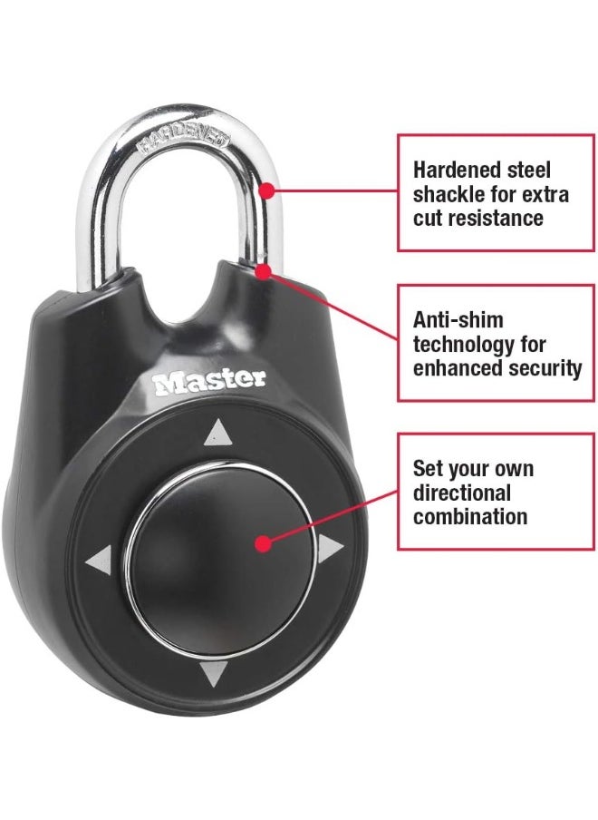 Master Lock Locker Lock 1500Id Set Your Own Directional Combination Padlock 1 Pack Black  - Image 1