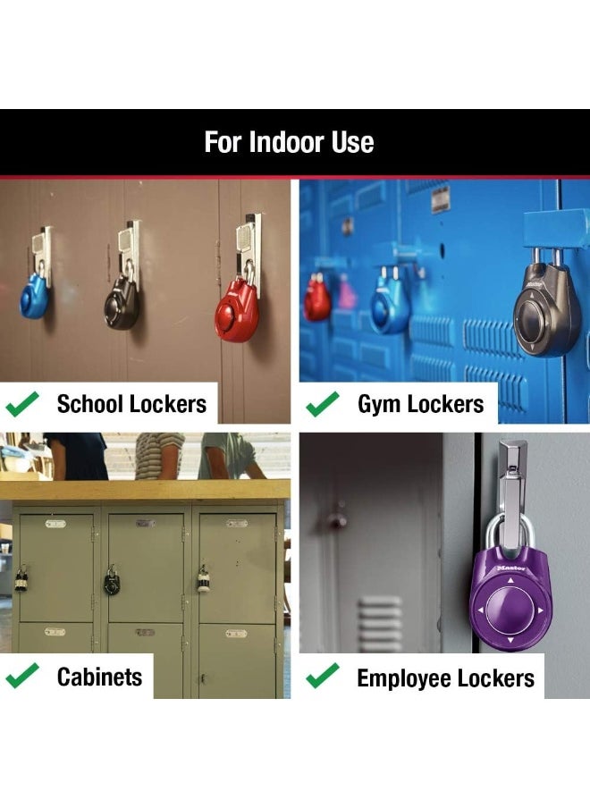 Master Lock Locker Lock 1500Id Set Your Own Directional Combination Padlock 1 Pack Black  - Image 4