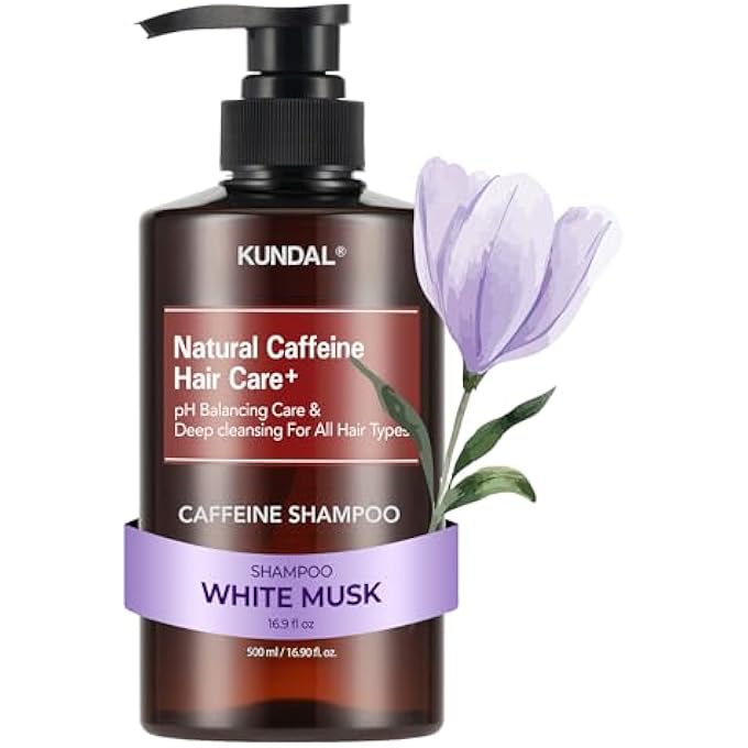 KUNDAL NATURAL CAFFEINE SCALP SHAMPOO [WHITE MUSK] KOREAN HAIR CARE, BIOTIN INFUSED, DEEP CLEANSING, SCALP CARE, FOR THINNING HAIR, ALL HAIR TYPES, FOR MEN AND WOMEN 16.9FL OZ - Image 2