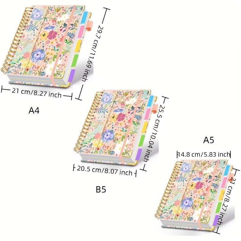 A5 & B5 Spiral Notebook for Female Students – 5-Subject Teacher Recommended with Dividers, Tabs, Wide Ruled Lines, Portable Classroom Notebook for Notes, Exams, Journaling (A5/B5 Size) - Image 3
