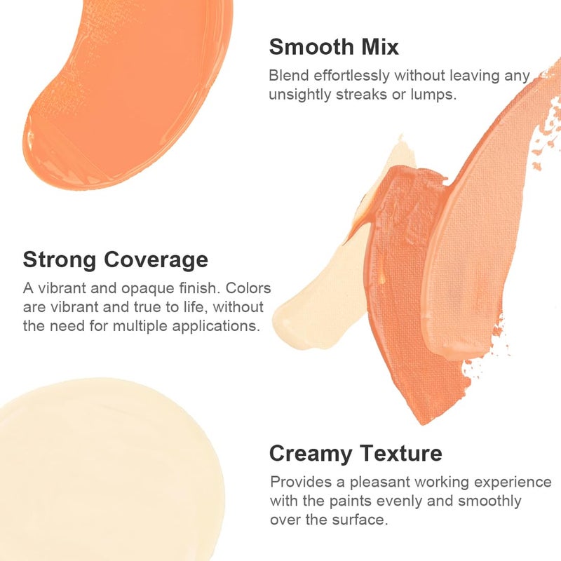 PHOENIX Skin Tone Acrylic Paint - 6 Neutral Colors x 2 Fl Oz / 59ml Flesh Colored Model Paint Set, Plastic Miniature Figures Paints for Adults, Brown Acrylic Paints for Canvas Painting - Image 4