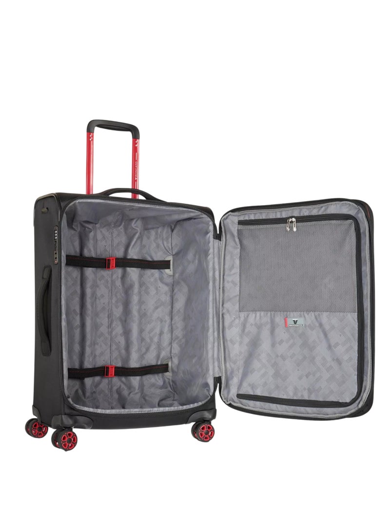 Roncato Fabric Trolley 3 Piece Luggage Set 415350-3P Expandable Soft Suitcase Set with TSA Lock & 4 Double Spinner Wheels - Image 4
