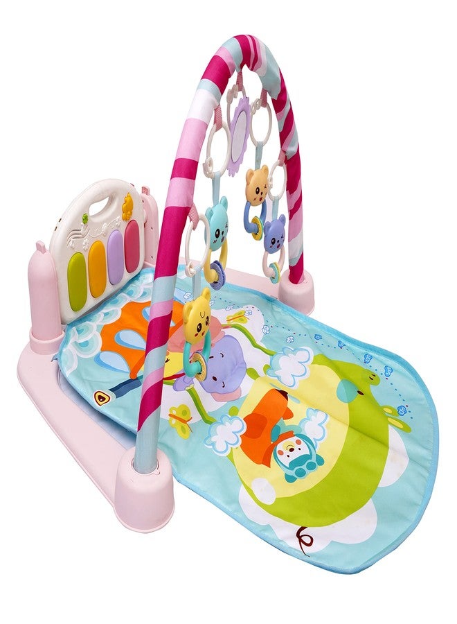 P PAYTAG PayTag 5 in 1 Musical Keyboard Mat Piano Gym Mat Gym & Fitness Rack for New Born Babies(5 in 1 Piano Mat (Pink)) - Image 1