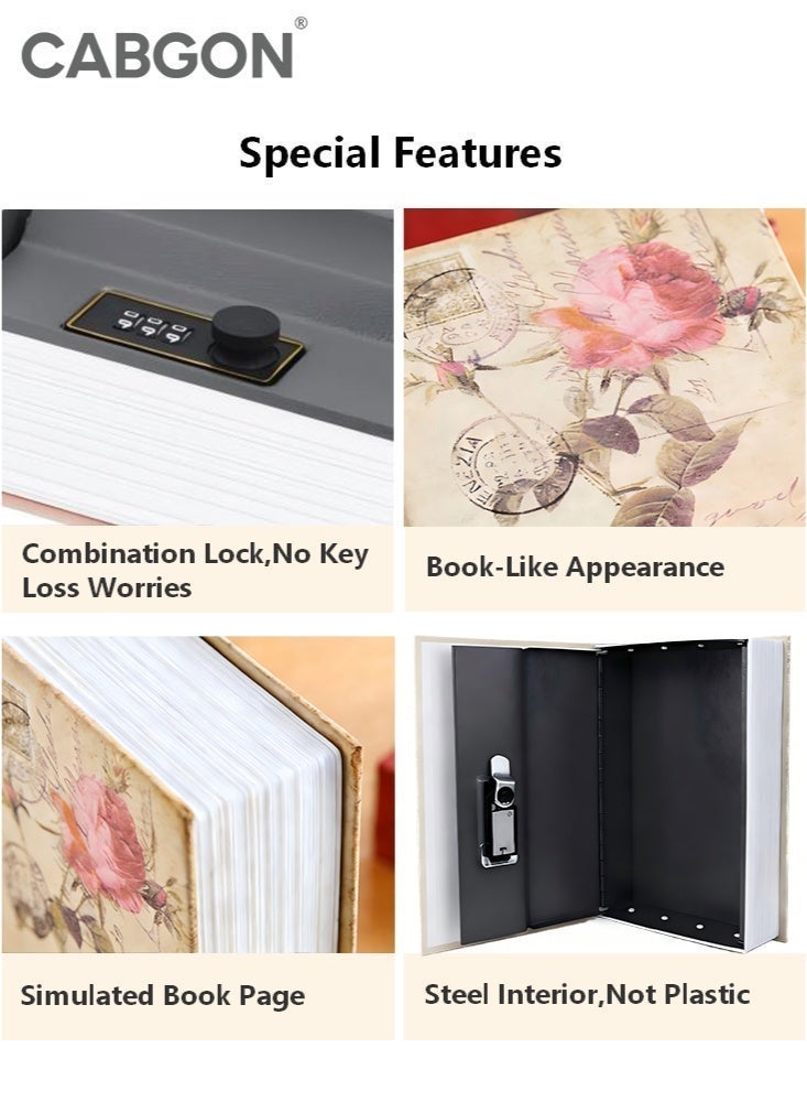 CABGON Diversion Book Safe with Combination Lock, Hidden Book Locker Safe, Metal Book Locker Box for Valuables - Image 5