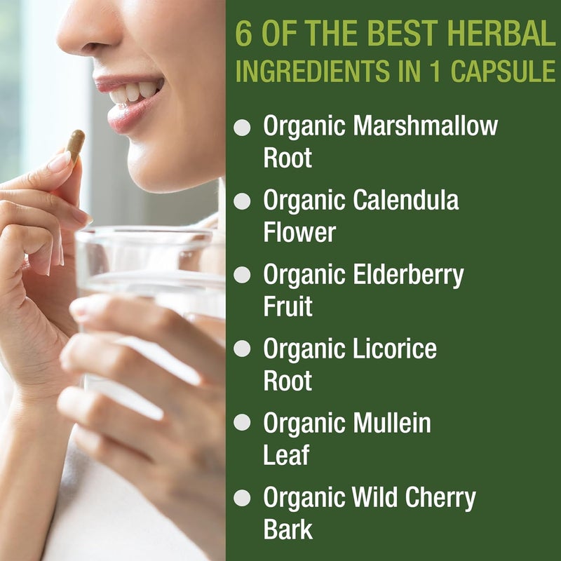 Peak Performance USDA Organic Lung Detox For Smokers And Non Smokers with 6 Top Ingredients Mullein Leaf Marshmallow Root Calendula Lungs Cleanse For Better Respiratory Health Lung Support Capsules Supplement - Image 4