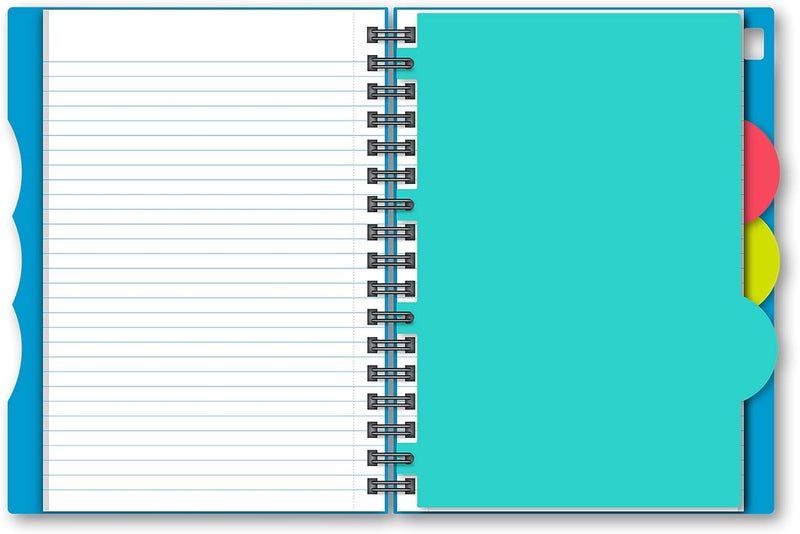 iScholar iQ 3 Subject Poly Cover Double Wire Notebook - College Rule, 9.5 x 6.5 Inches, 120 Sheets, Assorted Colors - Image 3