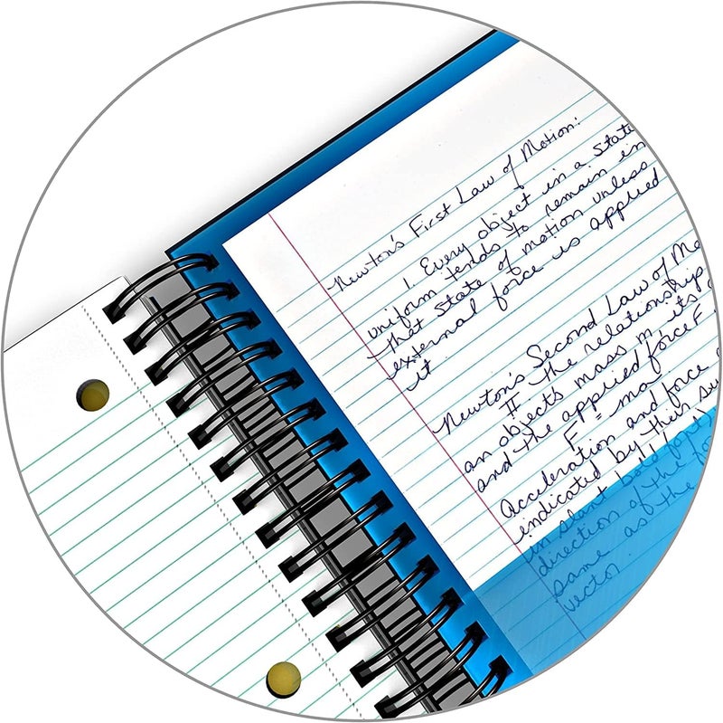 iScholar iQ 3 Subject Poly Cover Double Wire Notebook - College Rule, 9.5 x 6.5 Inches, 120 Sheets, Assorted Colors - Image 5