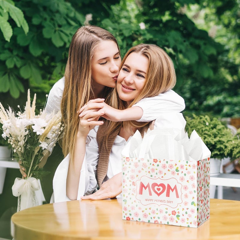 2Pcs Happy Mother's Day Gift Bags with Tissue Paper, Envelope, and Card - Image 4