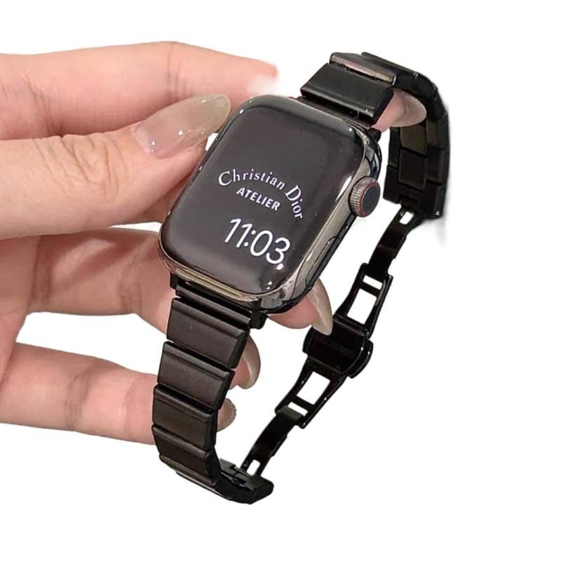 سوار ساعة ذكية سوار معدني من الستانلس ستيل متوافق باللون فضي قابل للتعديل مع Apple Watch بملاءمة قابلة للتعديل وحزام بديل بتصميم معدني أنيق للمكتب المنزلي للتنقل اليومي - Image 3