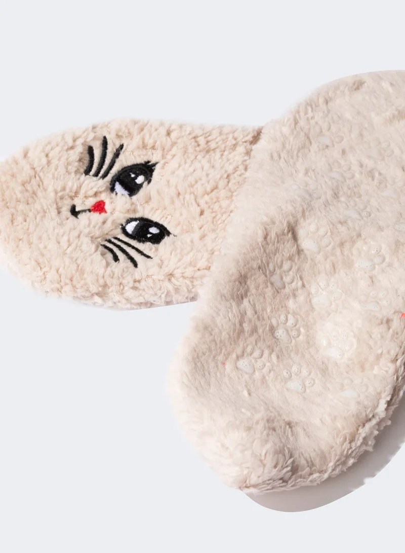 DeFacto Cat-Themed Plush Slippers