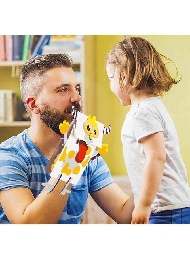 WATINC WATINC 9Pack Monster Hand Puppets Art Craft Paper Sock Puppet Toys DIY Making Your Own Puppet Kits Early Learning Classroom Family Storytelling Games Pretend Party Supplies Valentine's Day Gift  - Image 2