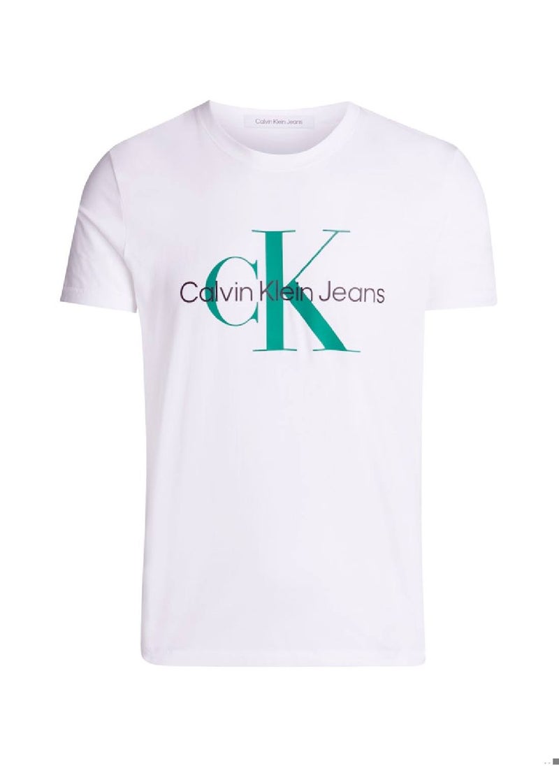 Calvin Klein Jeans Men's Slim Monogram T-Shirt - Cotton jersey, White  - Image 3