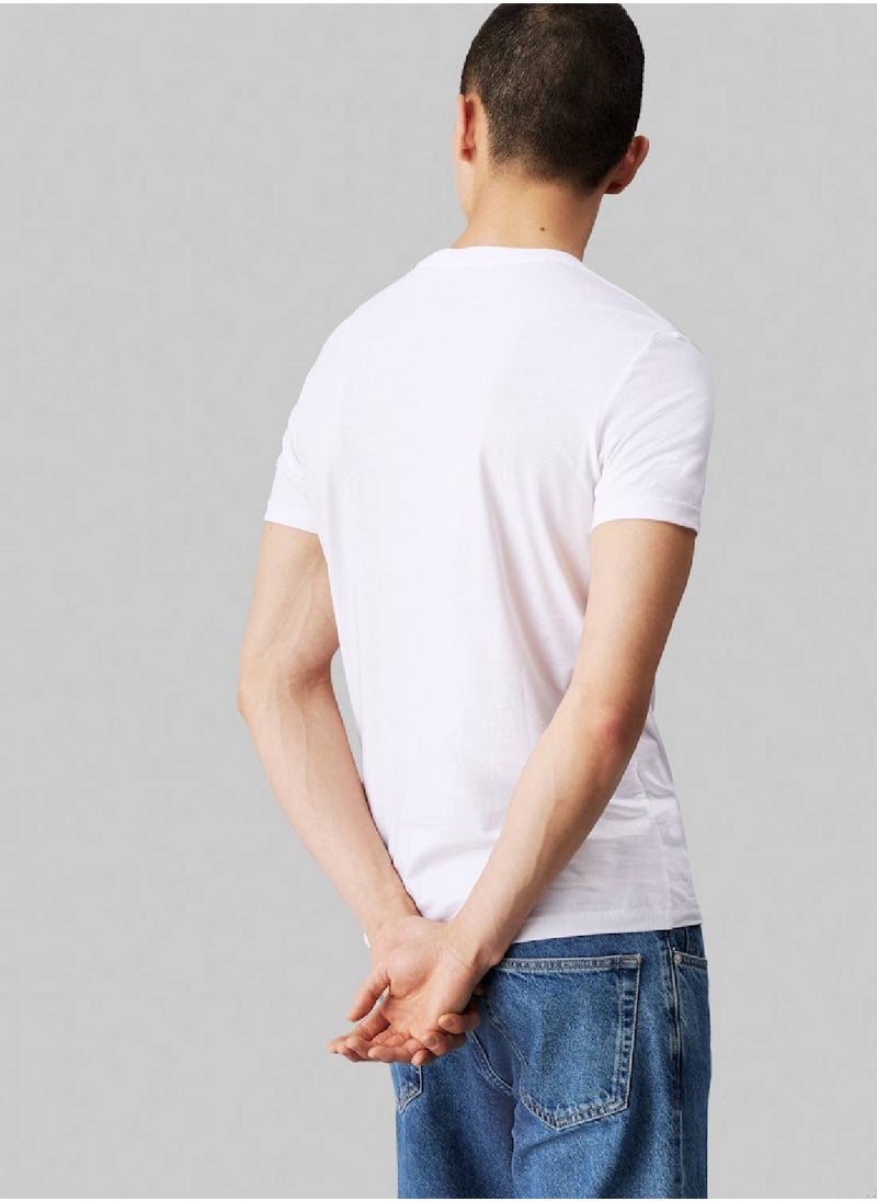 Calvin Klein Jeans Men's Slim Monogram T-Shirt - Cotton jersey, White  - Image 4