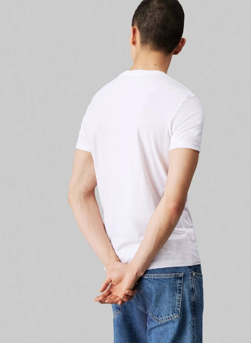 Calvin Klein Jeans Bright White Slim Monogram T-Shirt for Men | Best Price UAE