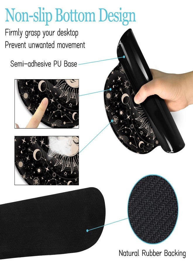 LIMKRIAN Desk Mat Desk Pad, XXL Large Gaming Mouse Pad with Wrist Rest Wrist Support, Ergonomic Mouse Pad, Keyboard Wrist Rest, Coaster, Home Office Desk Accessories Decor Supplies, Boho Sun Moon - Image 5