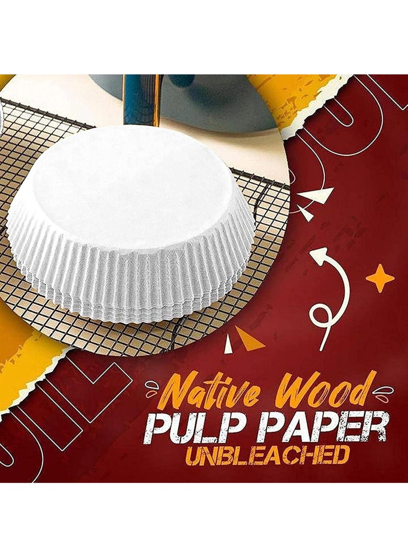 MIBRU Air Fryer Disposable Paper Liner , Cooking Paper for Air Fryer, Non-Stick Air Fryer Liners, Baking Paper for Air Fryer Oil-proof, Food Grade Parchment for Baking Roasting Microwave (50pcs)  - Image 5