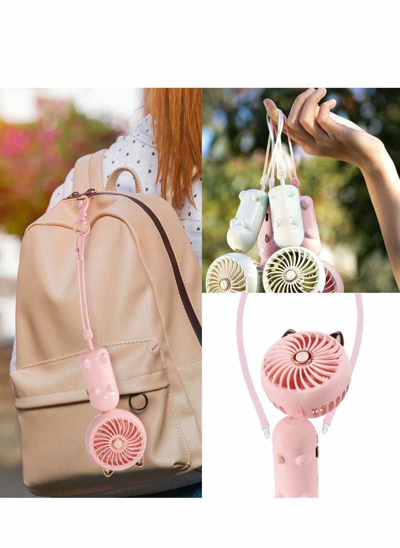 Excefore - Handheld Mini Fan, 3 Speeds Strong Wind Personal Portable USB Fan with Rechargeable Battery, Cute Foldable Small Electric for Girls/Women/Kids Outdoor Travel, Office/Desktop - Image 1