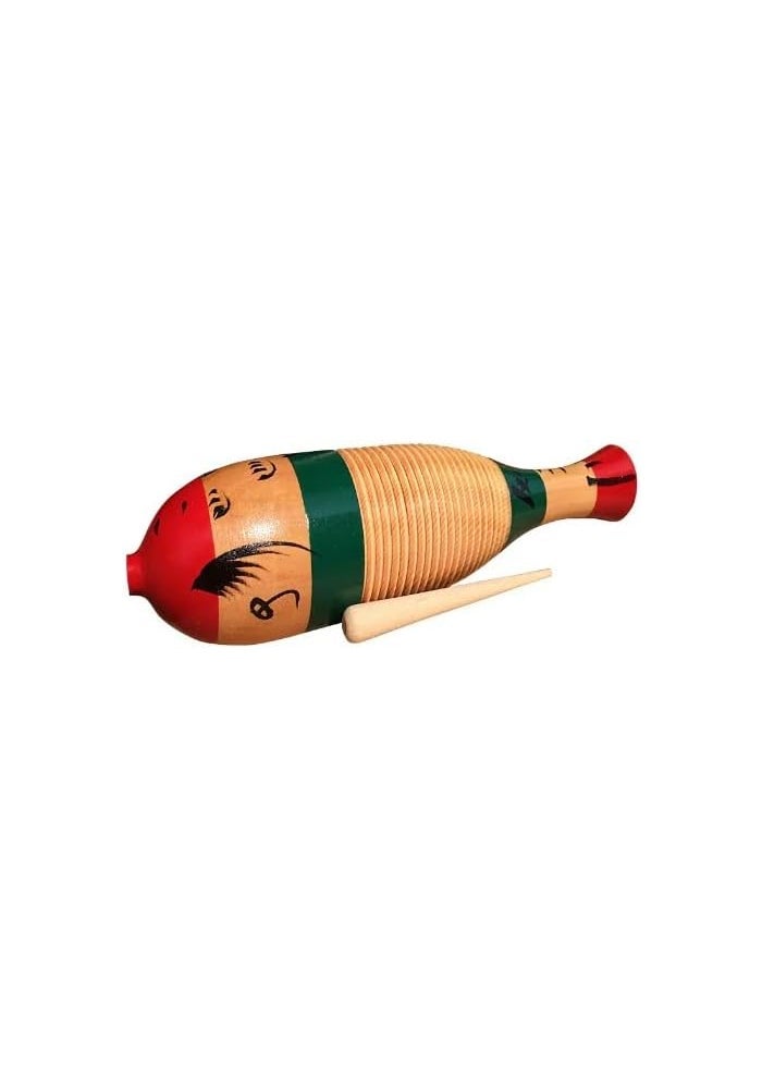 MegArya Wooden Guiro Colorful Fish Style Percussion Instrument Toy - Image 2