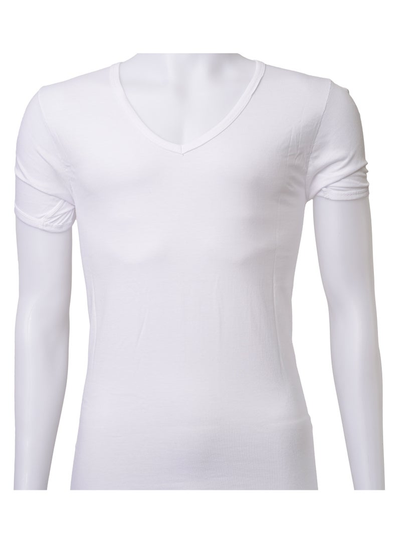 Alsamah undershirt 100% Cotton V Neck Short Sleeve  - Image 2