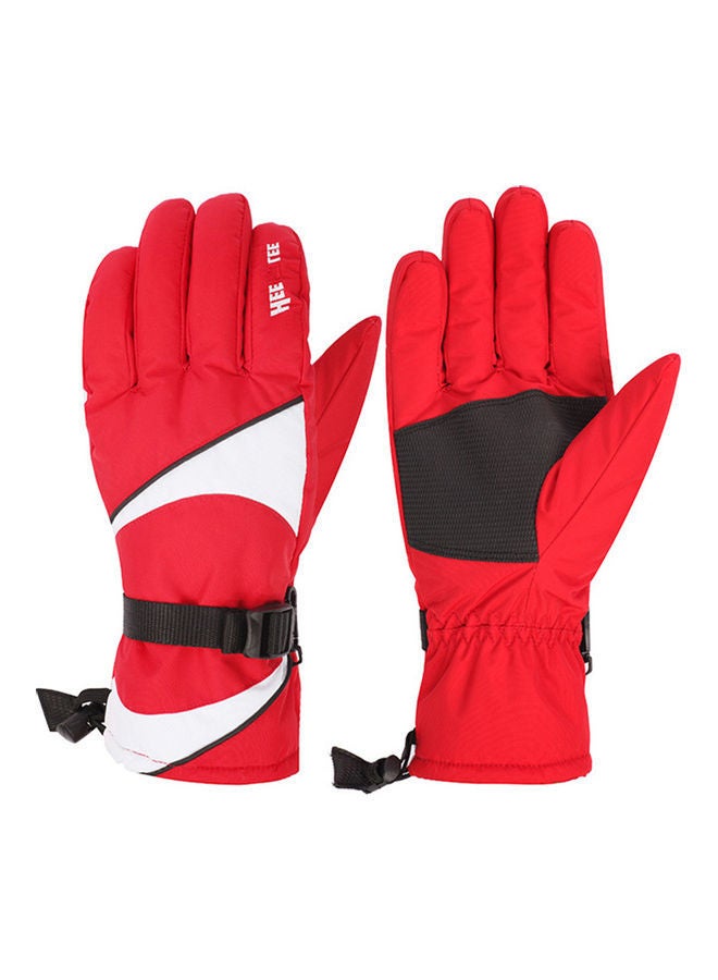NIBEMINENT 1 Pair of Outdoor Full-Finger Warm Mittens Thermal Gloves Red 36.00 x 3.50 18.00cm  - Image 1