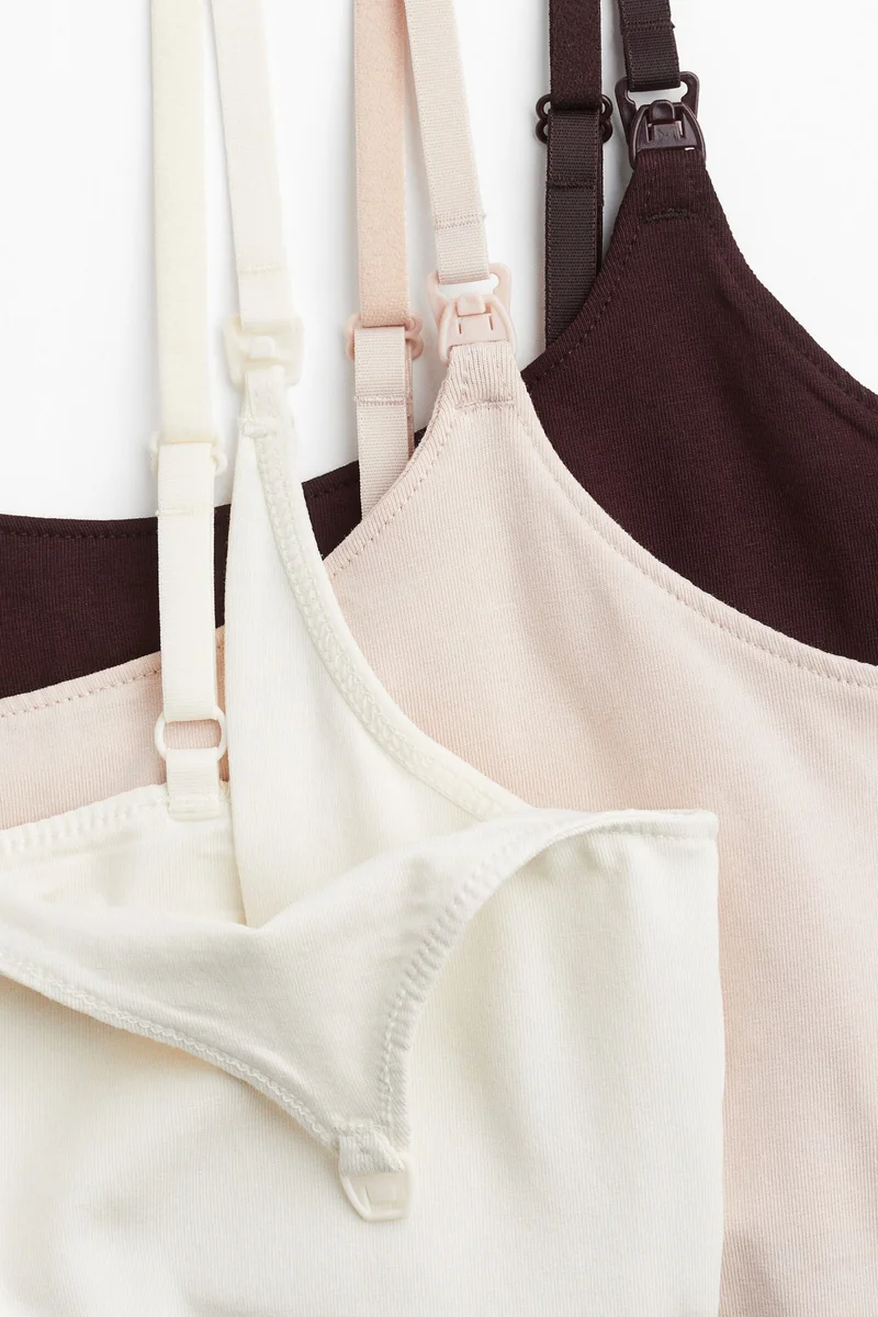H&M MAMA 3-pack nursing vest tops